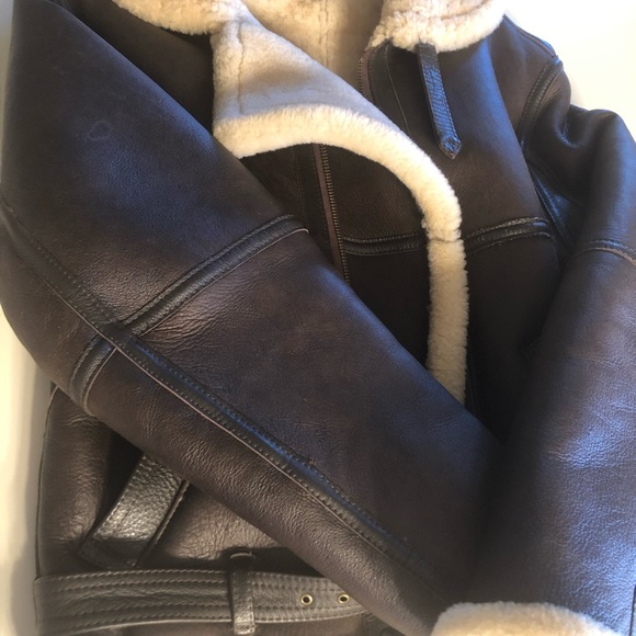 Cockpit USA Mens British R.A.F. Sheepskin Bomber Jacket - Picture 7 of 9